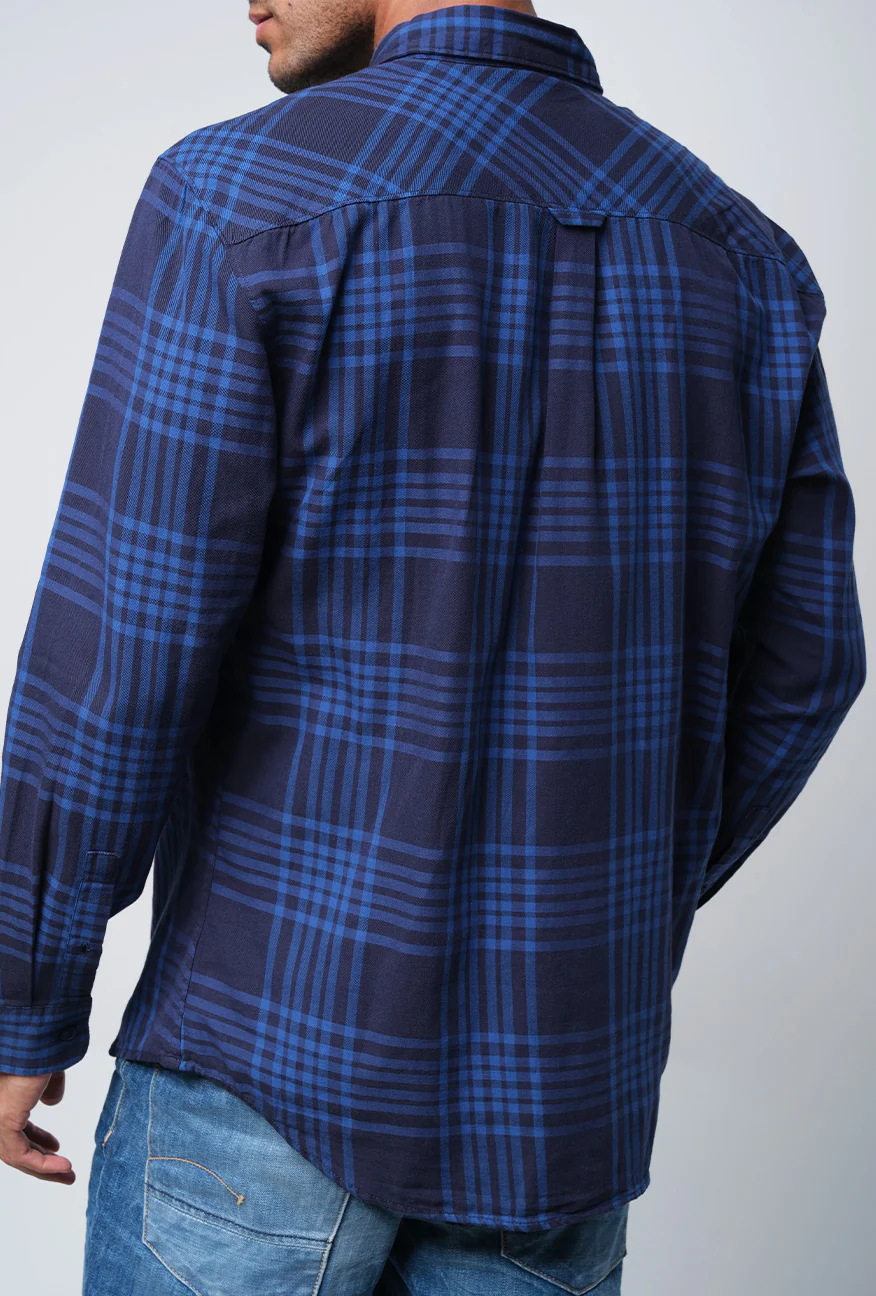 Kemeja Lengan Panjang Regular Adams Navy Blue - Image 4