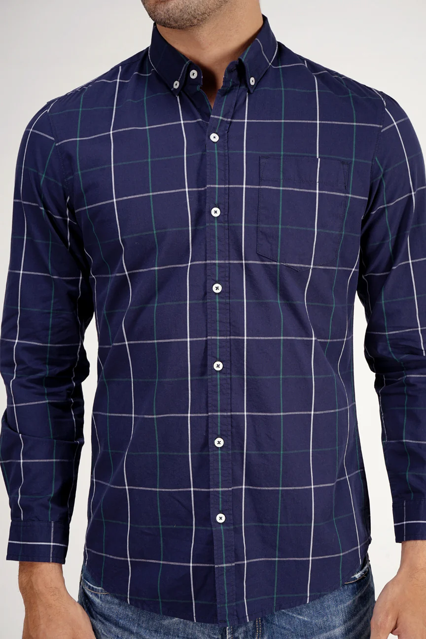 Kemeja Lengan Panjang Alley Navy Green Regular - Image 3