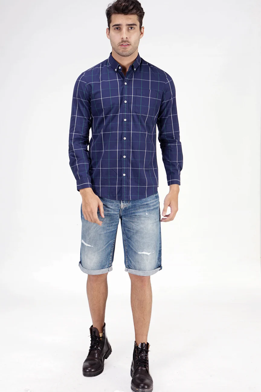 Kemeja Lengan Panjang Alley Navy Green Regular - Image 4