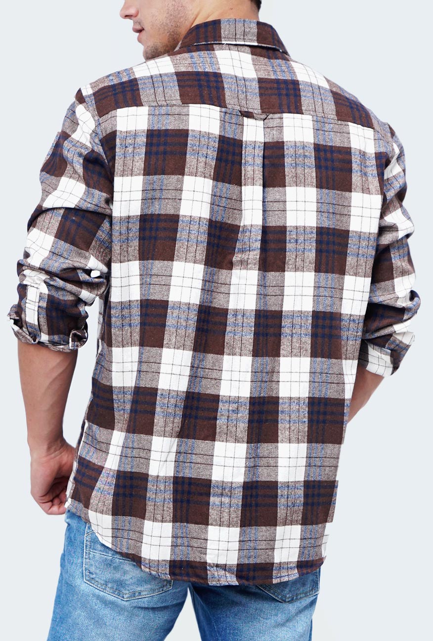 Kemeja Flanel Alyx Brown White - Image 6