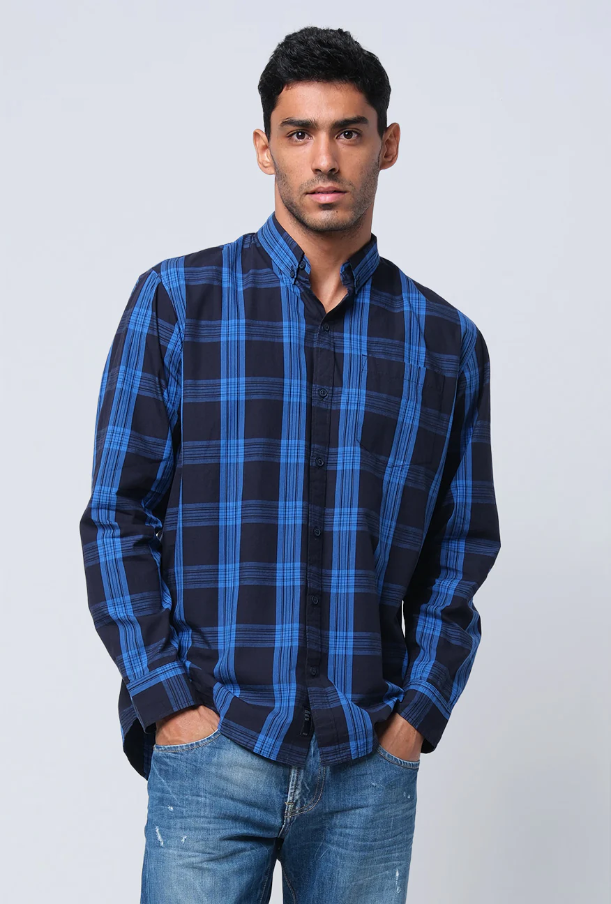 Kemeja Lengan Panjang Regular Ascot Navy Blue - Image 2