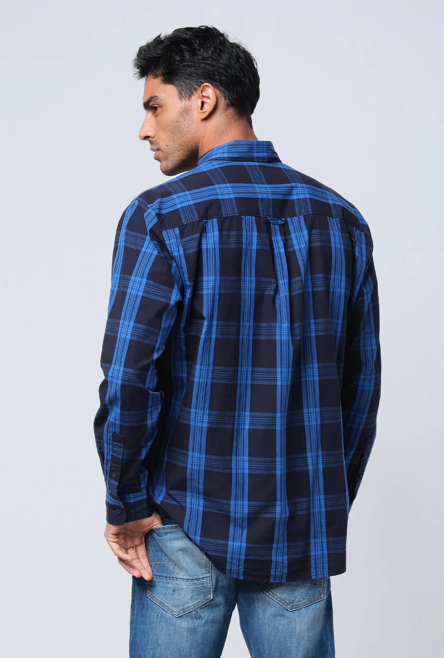 Kemeja Lengan Panjang Regular Ascot Navy Blue - Image 4