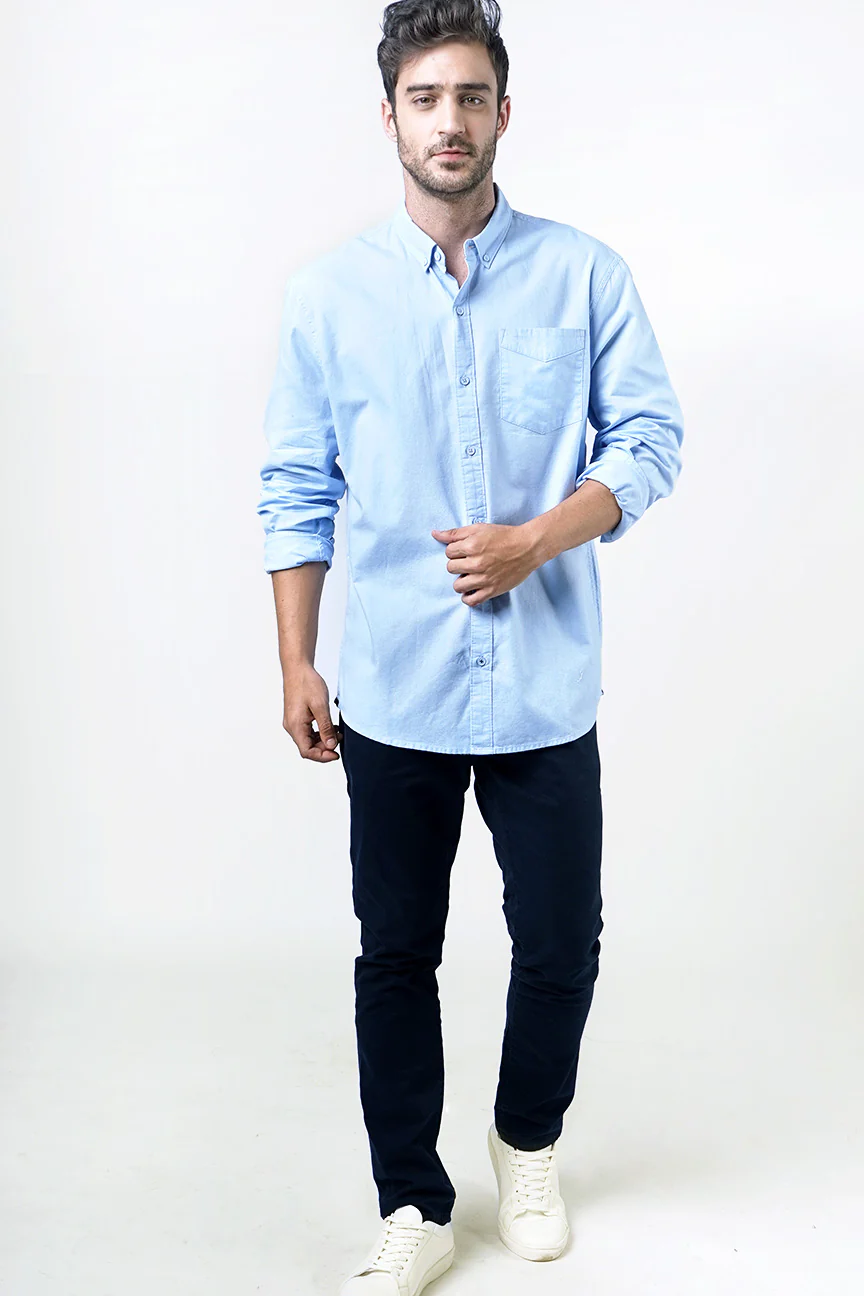 Kemeja Lengan Panjang Aspact Light Blue - Image 2