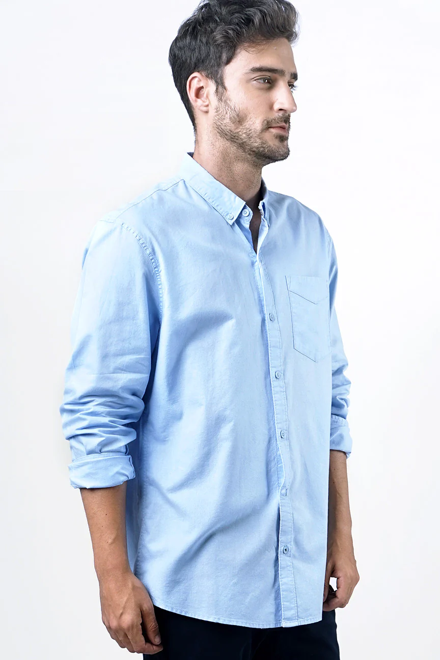 Kemeja Lengan Panjang Aspact Light Blue - Image 4