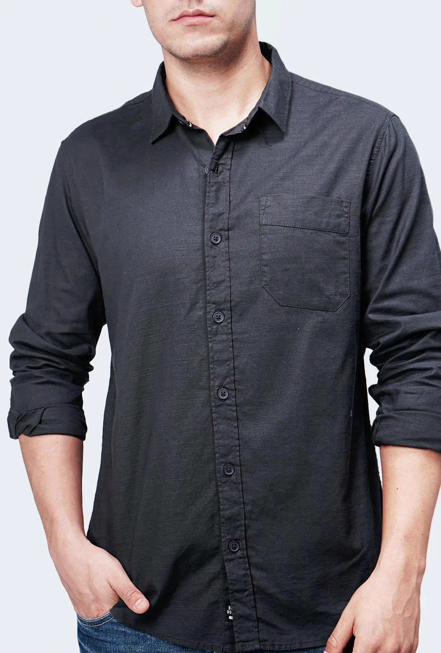 Kemeja Lengan Panjang Asphalt Dark Grey - Image 2