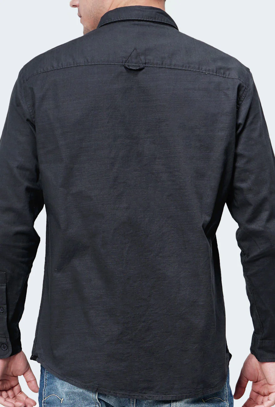 Kemeja Lengan Panjang Asphalt Dark Grey - Image 4