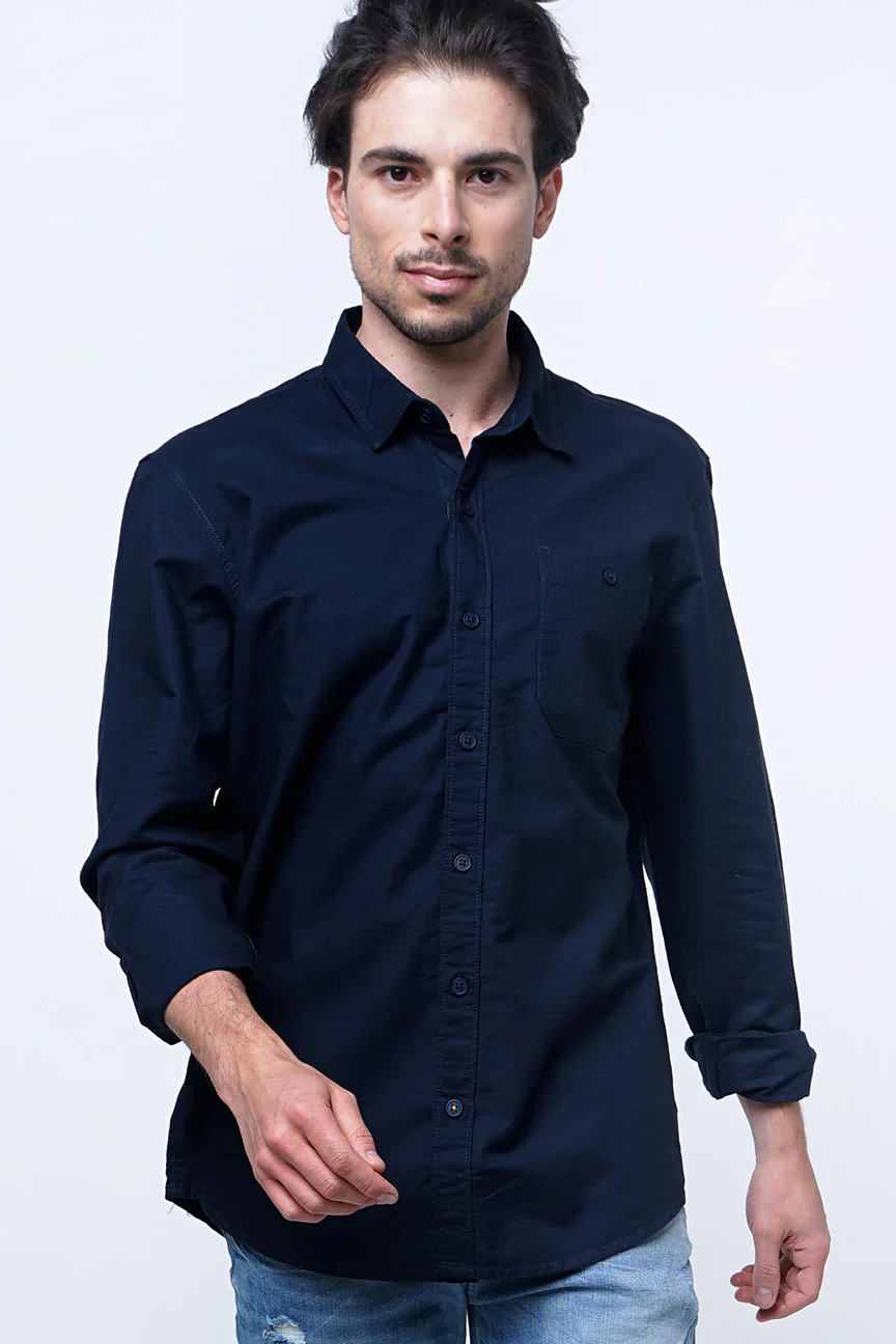 Kemeja Lengan Panjang Atlas Blue Navy - Image 2