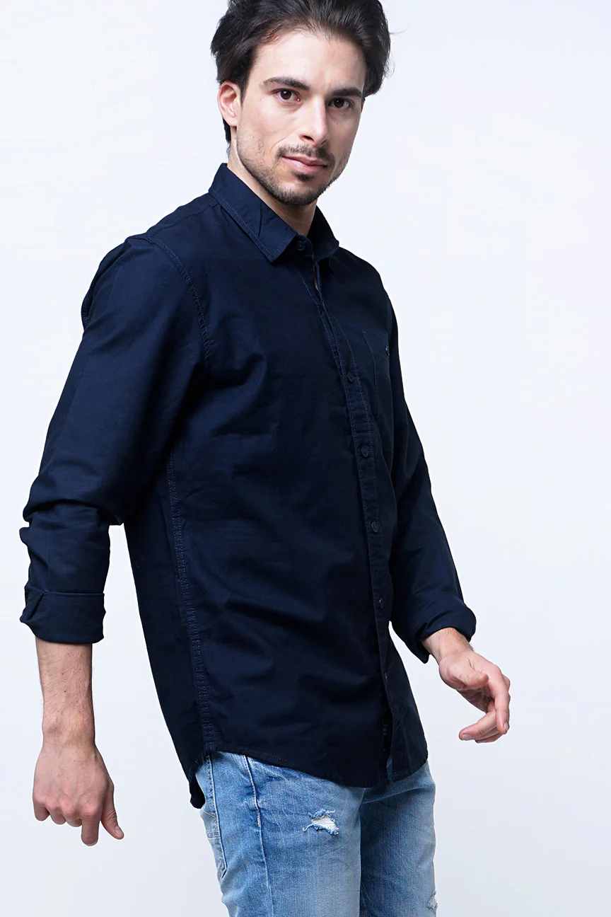 Kemeja Lengan Panjang Atlas Blue Navy - Image 3