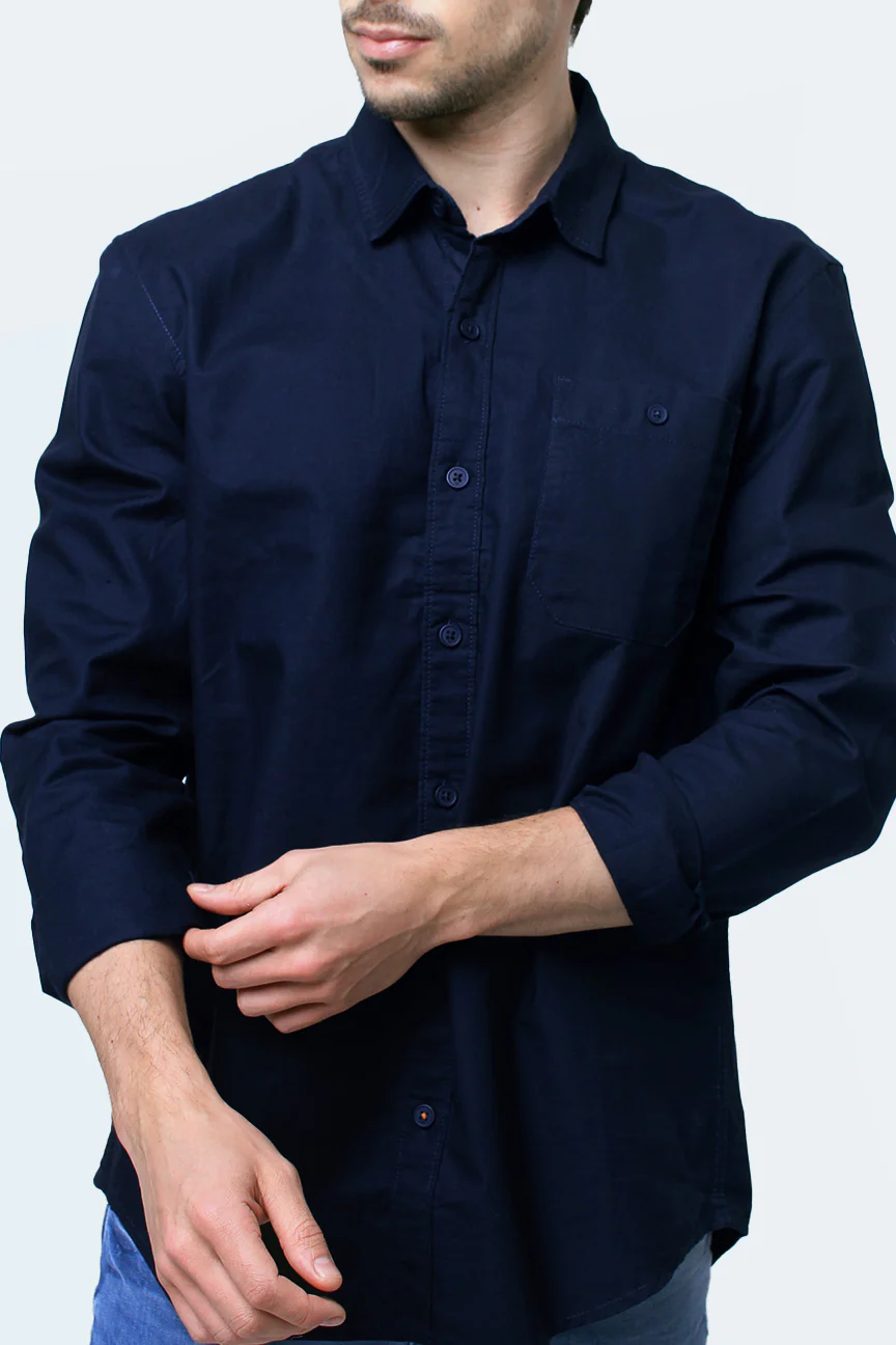 Kemeja Lengan Panjang Atlas Blue Navy - Image 5