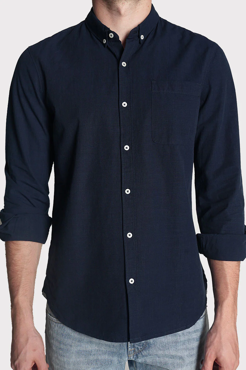 Kemeja Lengan Panjang Bailey Dark Navy Regular - Image 3