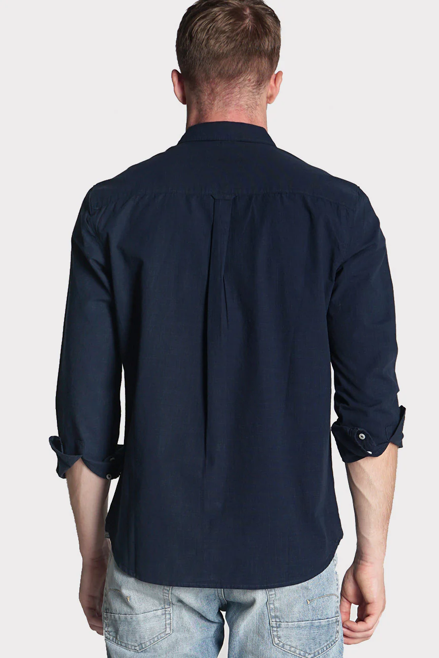 Kemeja Lengan Panjang Bailey Dark Navy Regular - Image 4