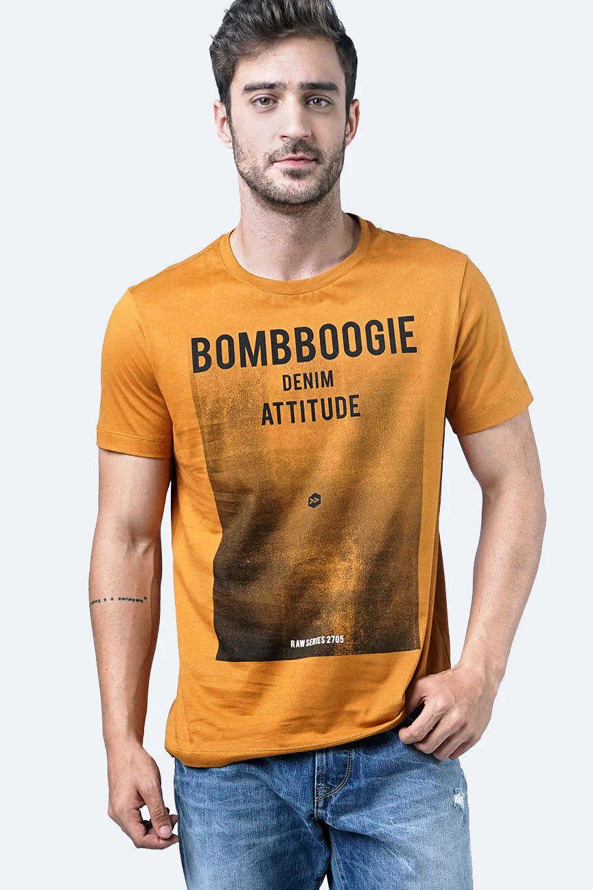 T-Shirt Lengan Pendek Beatport Dark Mustard - Image 3