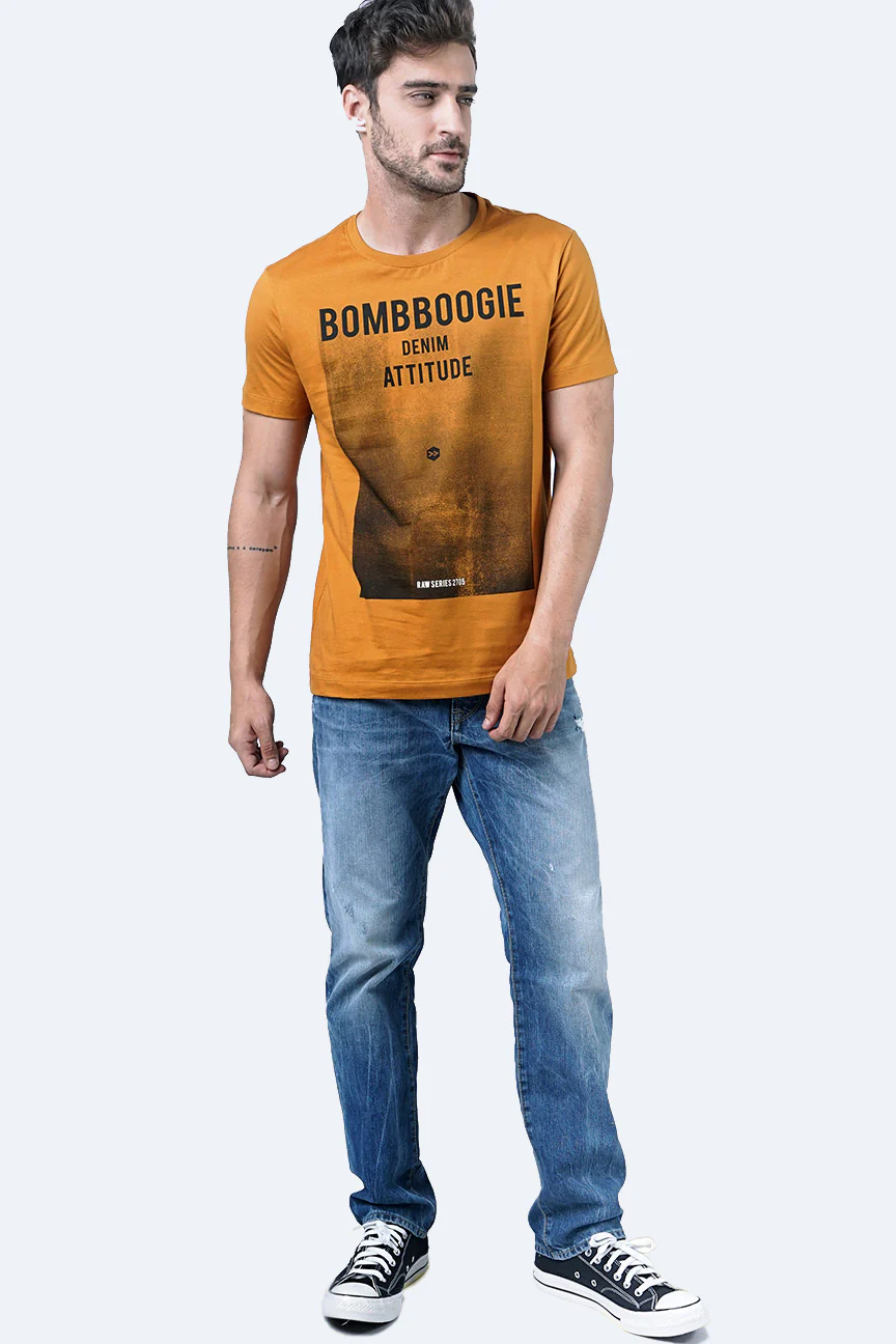 T-Shirt Lengan Pendek Beatport Dark Mustard - Image 4