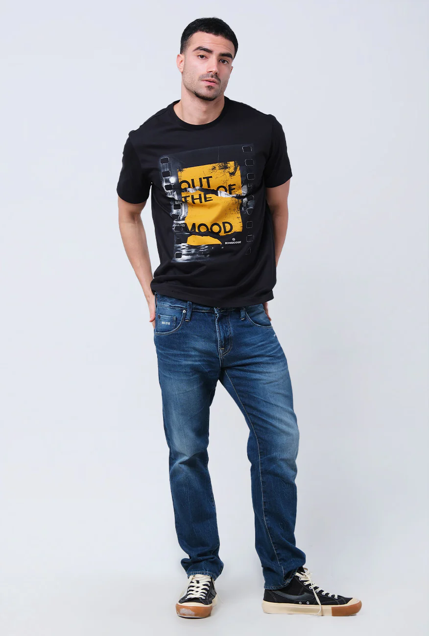 T-Shirt Lengan Pendek Slimfit Cranston Black - Image 4