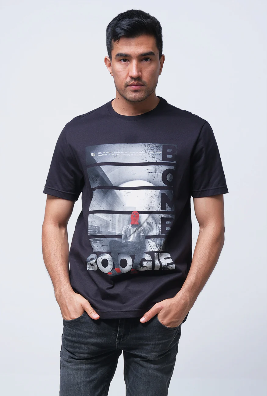 T-Shirt Lengan Pendek Slimfit Hartly Black Exclusive Online