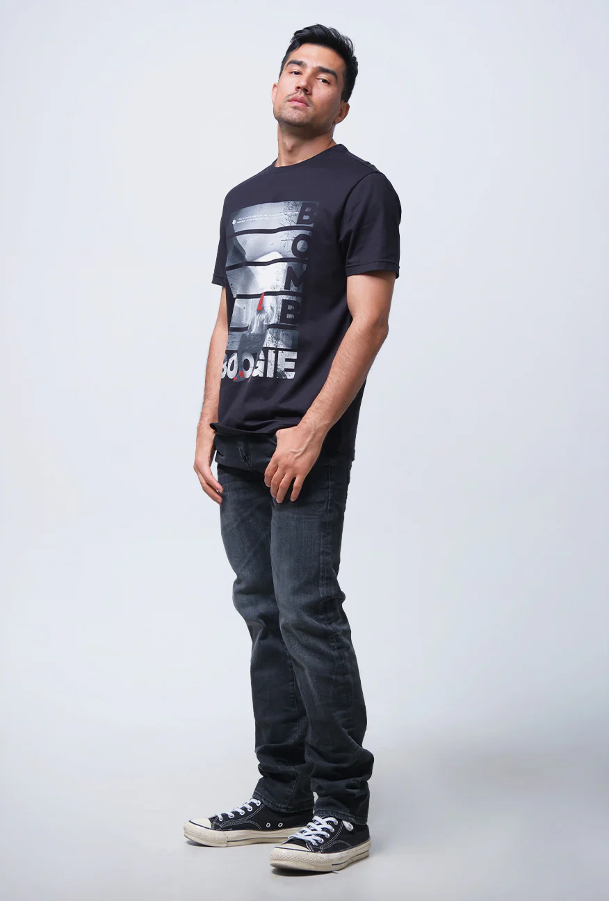 T-Shirt Lengan Pendek Slimfit Hartly Black Exclusive Online - Image 2