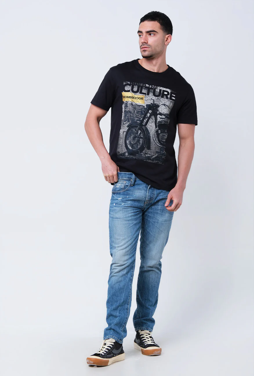 T-Shirt Lengan Pendek Slimfit Moonloft Black - Image 2