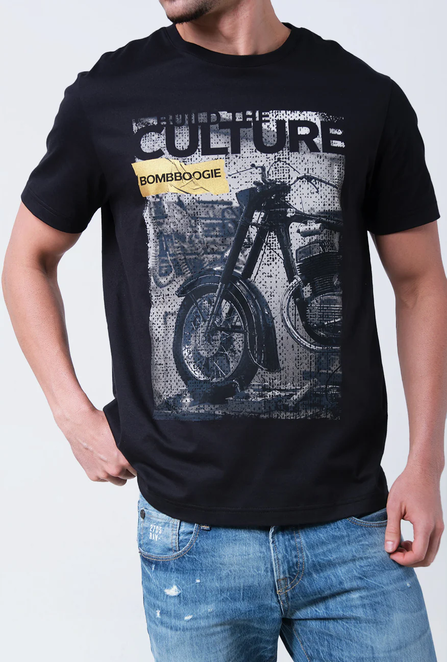 T-Shirt Lengan Pendek Slimfit Moonloft Black - Image 3
