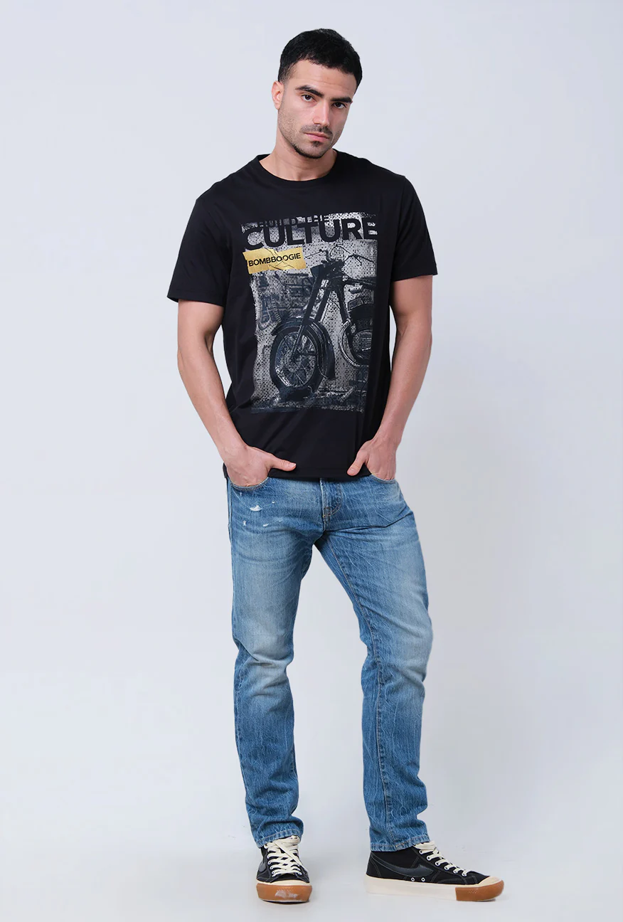 T-Shirt Lengan Pendek Slimfit Moonloft Black - Image 5