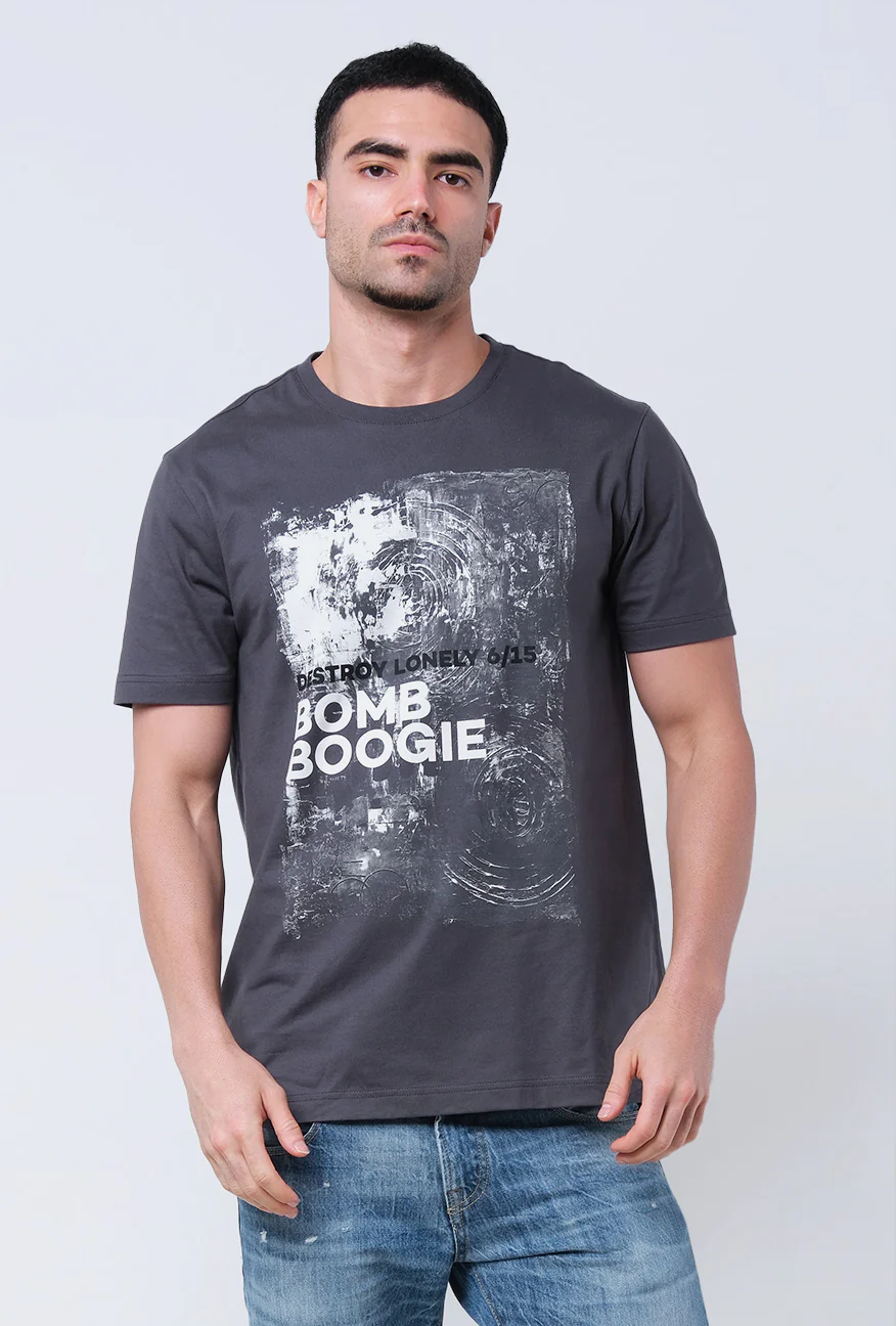 T-Shirt Lengan Pendek Slimfit Rapster Dark Grey