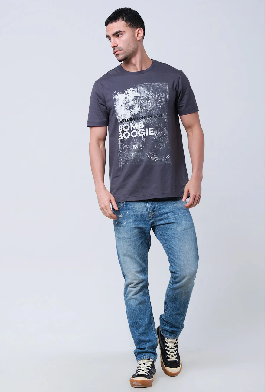 T-Shirt Lengan Pendek Slimfit Rapster Dark Grey - Image 2