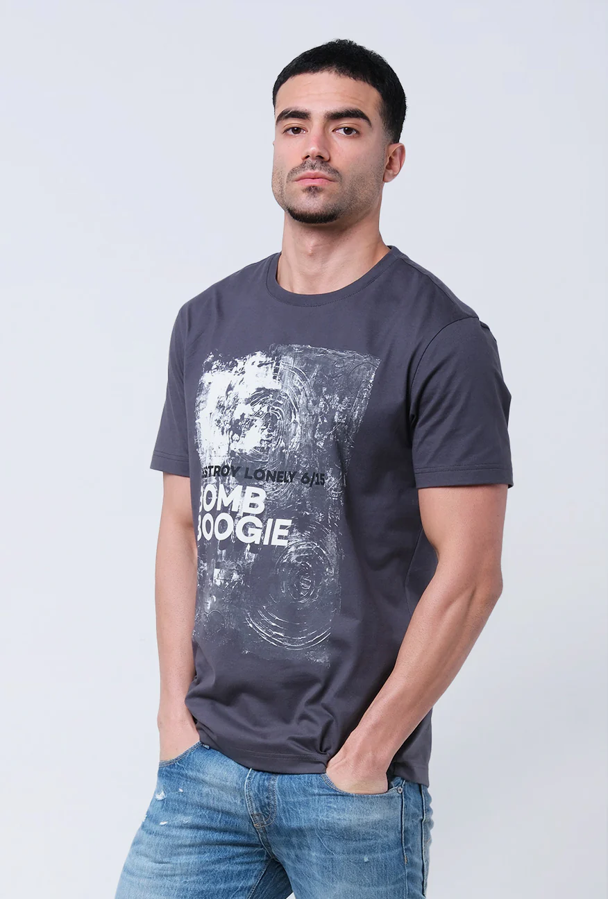 T-Shirt Lengan Pendek Slimfit Rapster Dark Grey - Image 3