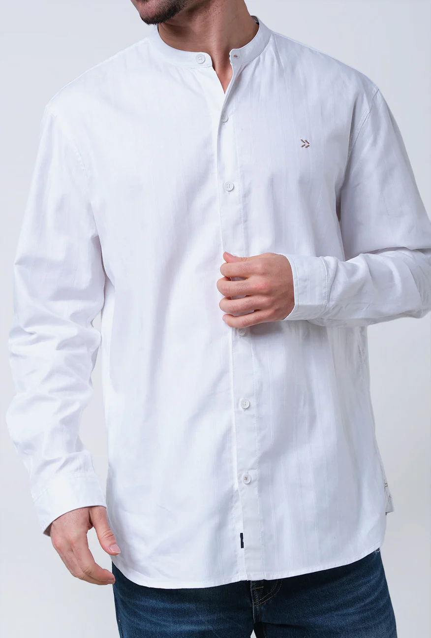 Kemeja Koko Lengan Panjang Stroby White - Image 3