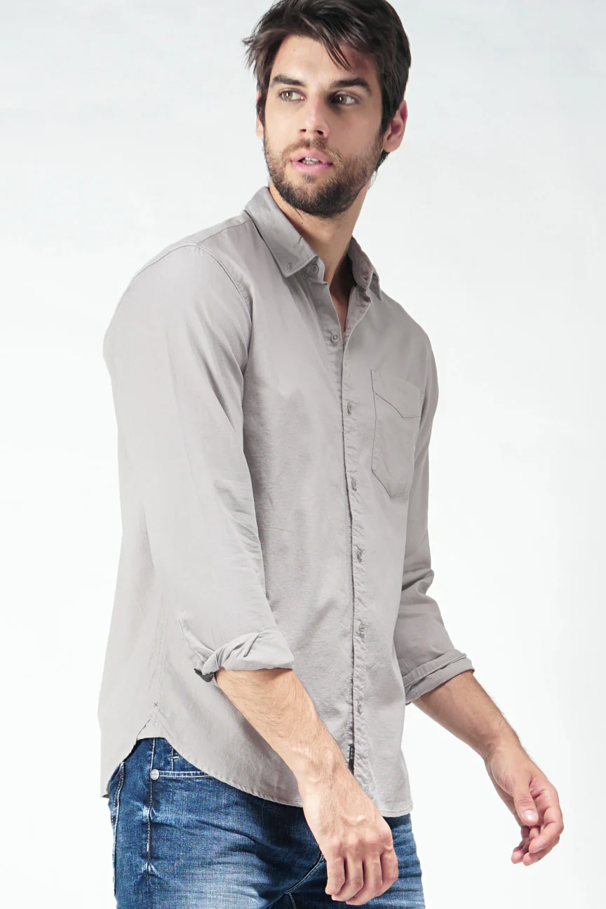 Kemeja Lengan Panjang Pocky Grey - Image 2