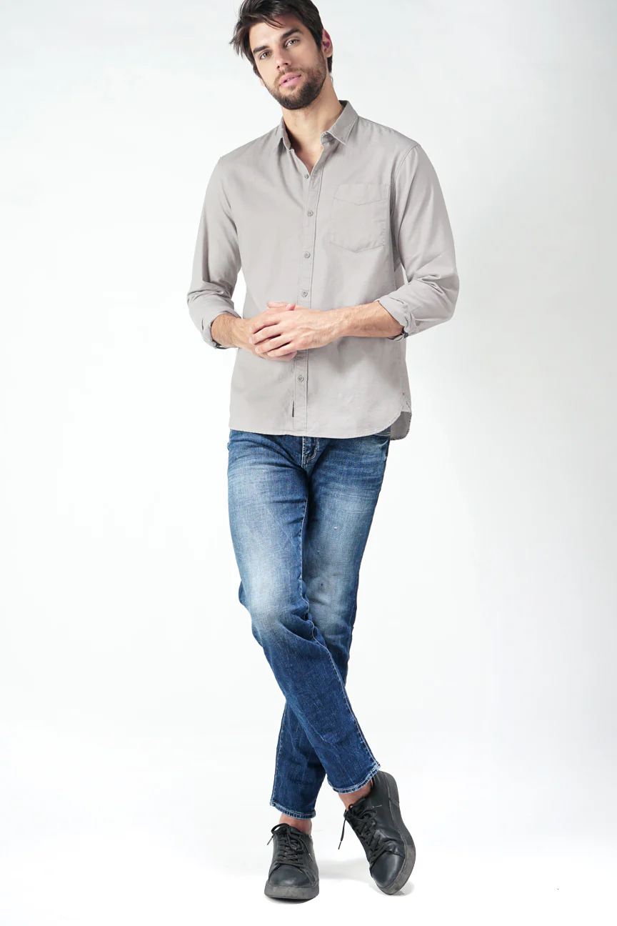 Kemeja Lengan Panjang Pocky Grey - Image 5