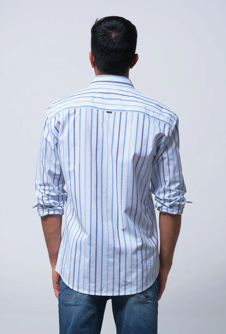 Kemeja Lengan Panjang Regular Rader Offwhite Navy - Image 3