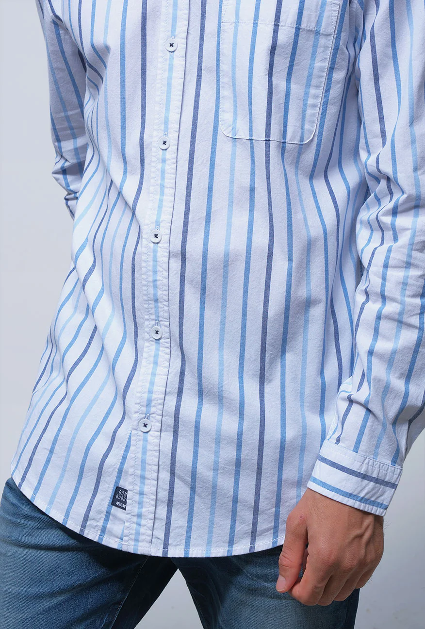 Kemeja Lengan Panjang Regular Rader Offwhite Navy - Image 4