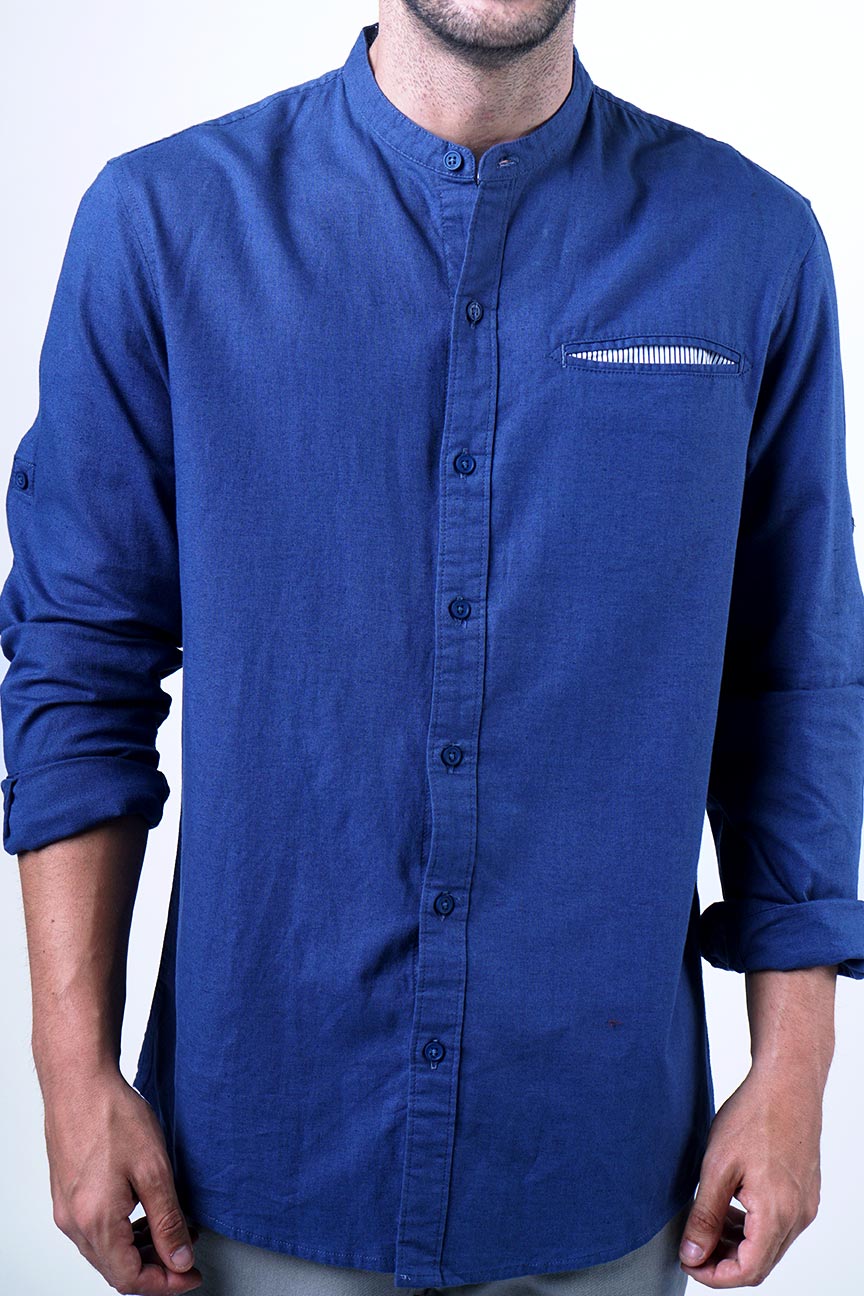Kemeja Koko Lengan Panjang Wander Dark Blue - Image 3