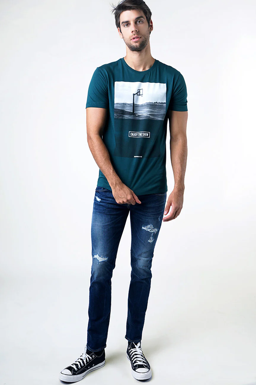 T-Shirt Lengan Pendek Bradly Dark Green - Image 3