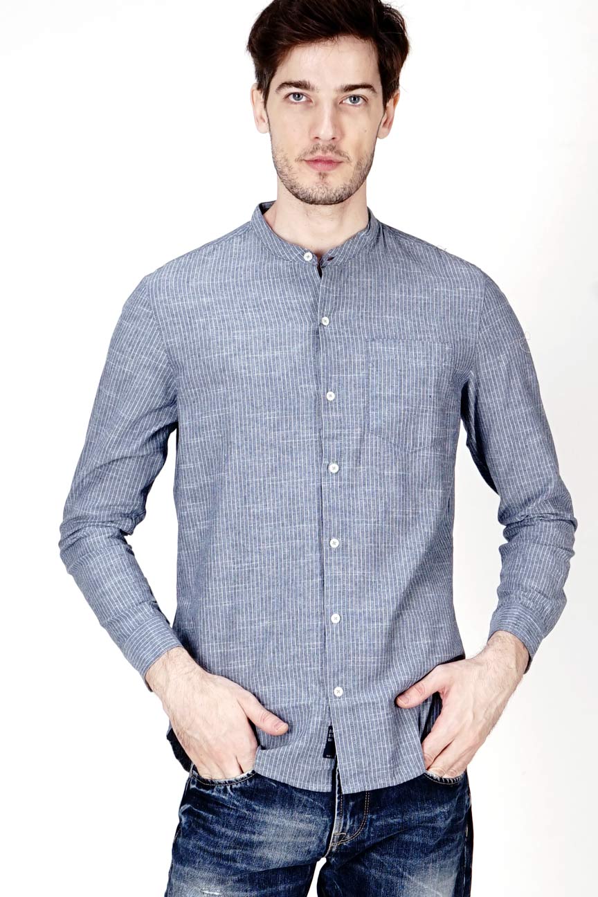 Kemeja Koko Brahman Navy White