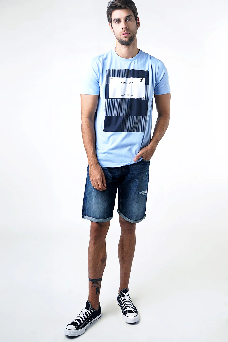 T-Shirt Lengan Pendek Briefbox Light Blue - Image 3