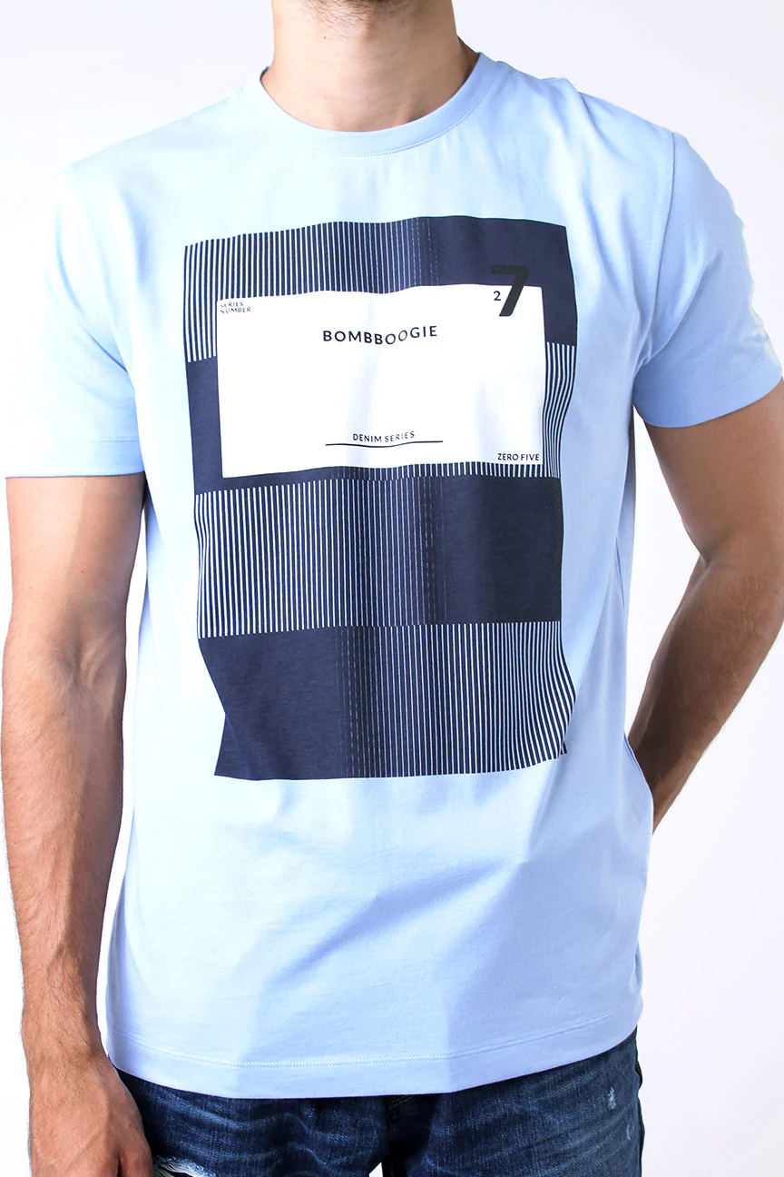 T-Shirt Lengan Pendek Briefbox Light Blue - Image 4