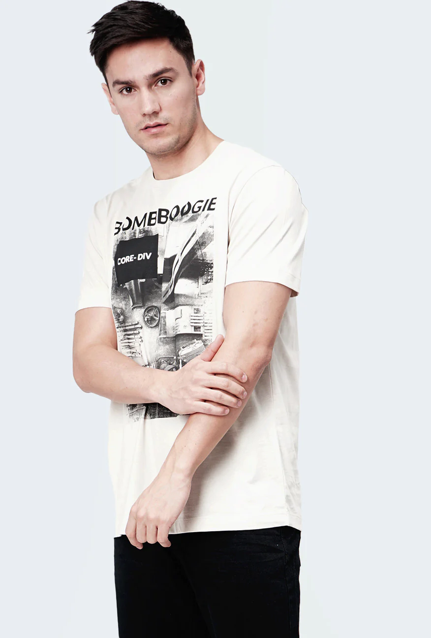 T-Shirt Lengan Pendek Calvez Light Khaki - Image 5
