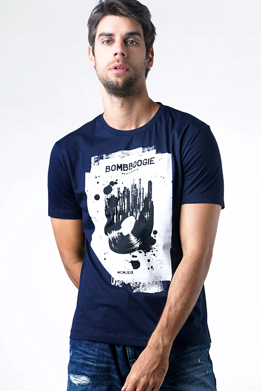 T-Shirt Lengan Pendek Carlo Dark Navy - Image 5