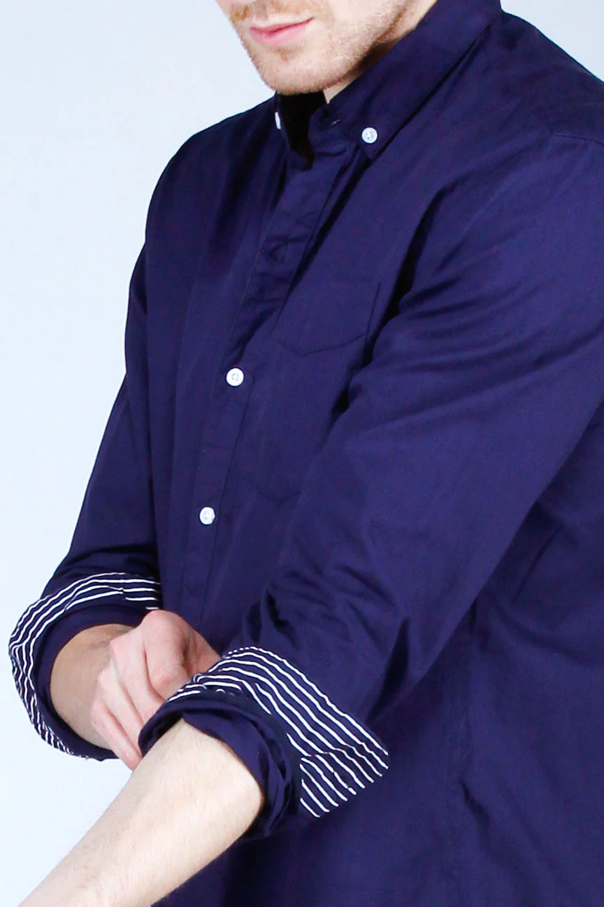 Kemeja Lengan Panjang Caster Navy - Image 3