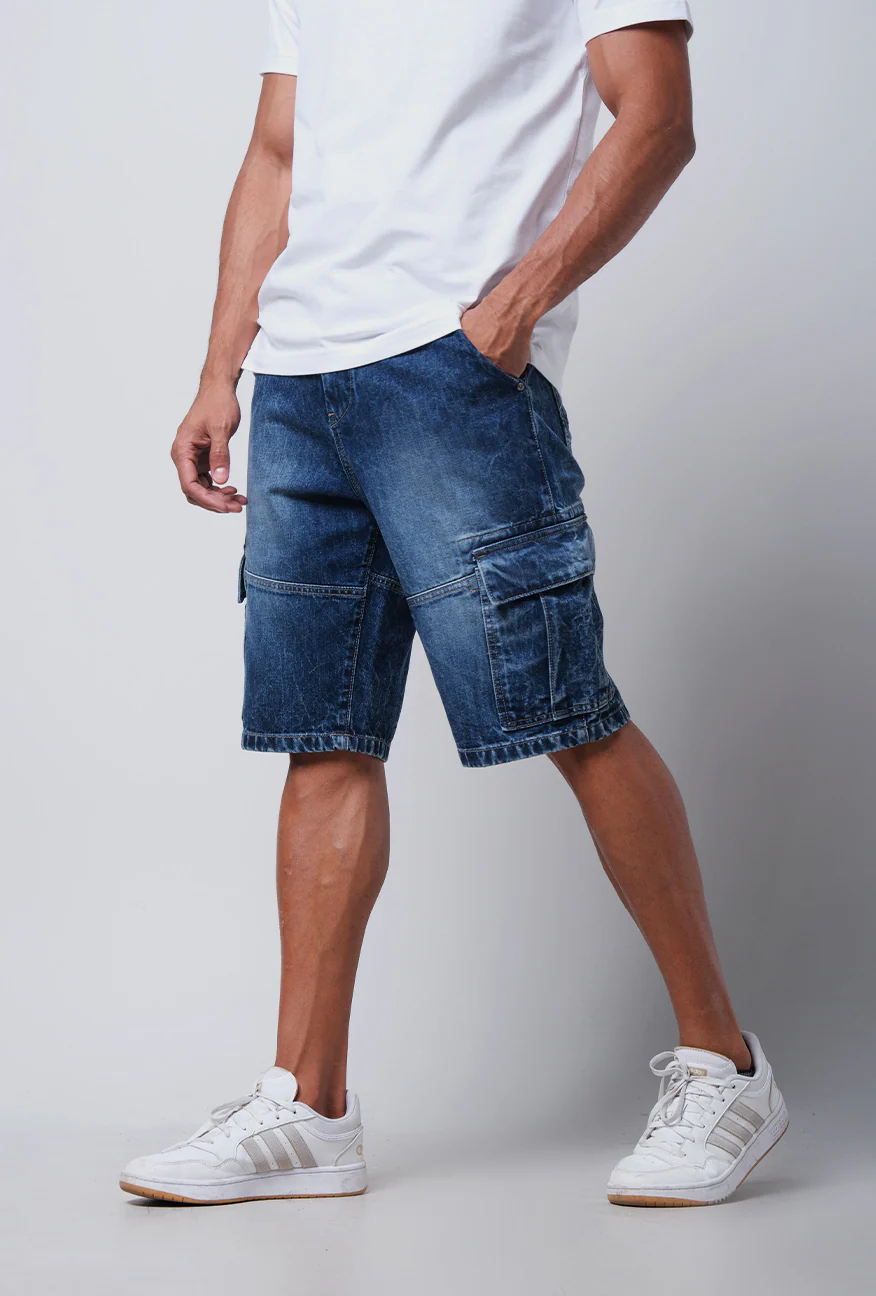 Celana Pendek Cargo J03 Medium Blue - Image 2