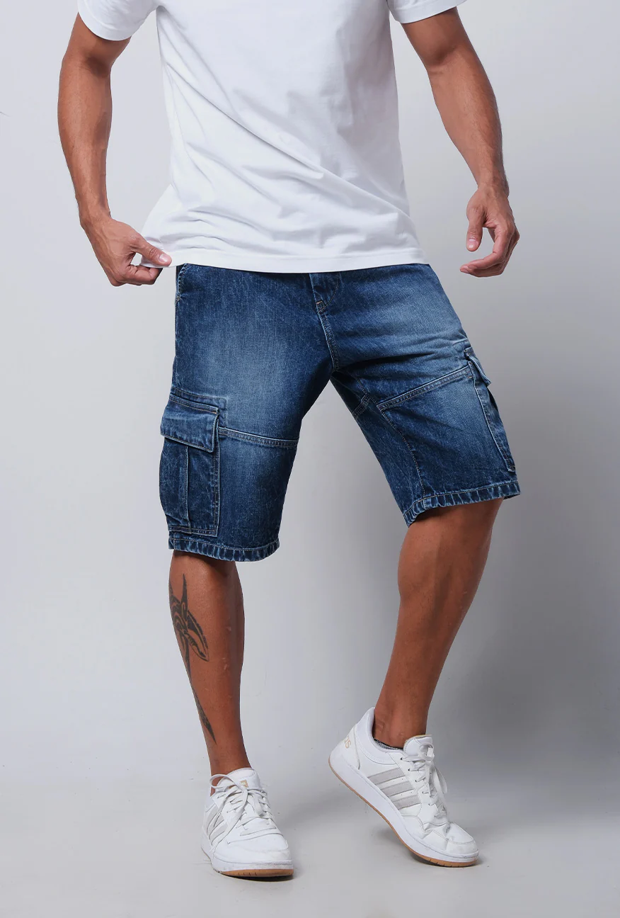 Celana Pendek Cargo J03 Medium Blue - Image 3