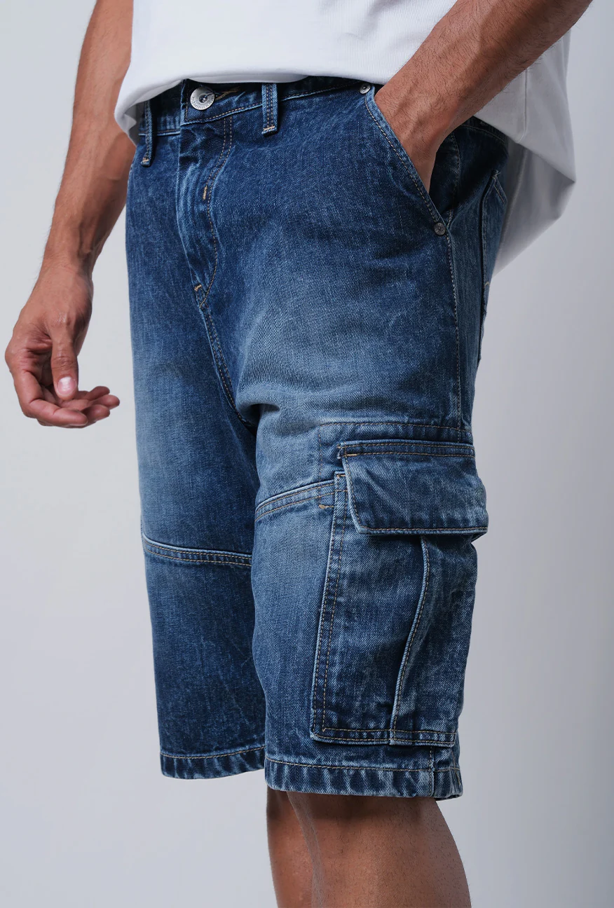 Celana Pendek Cargo J03 Medium Blue - Image 4