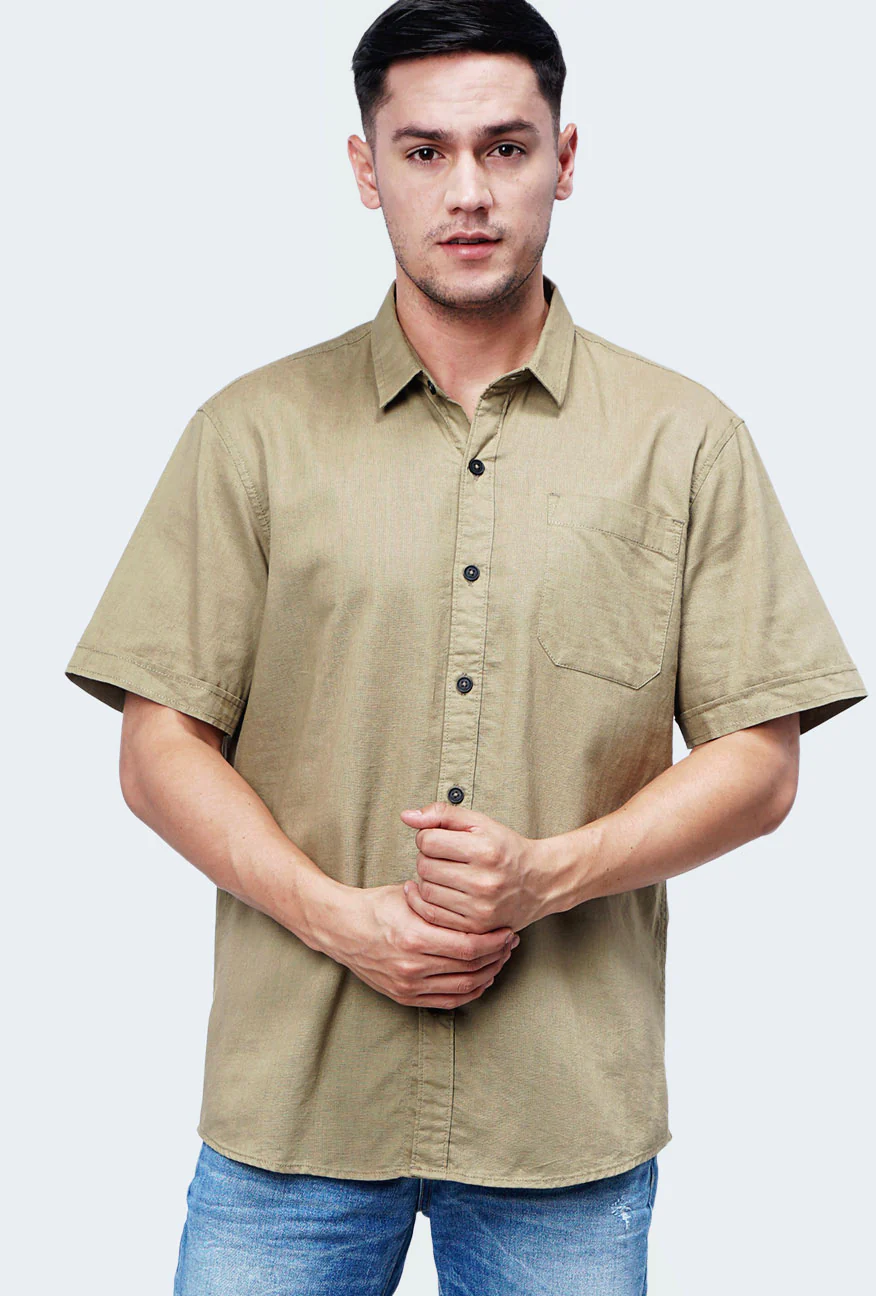 Kemeja Lengan Pendek Chula Olive Regular - Image 3