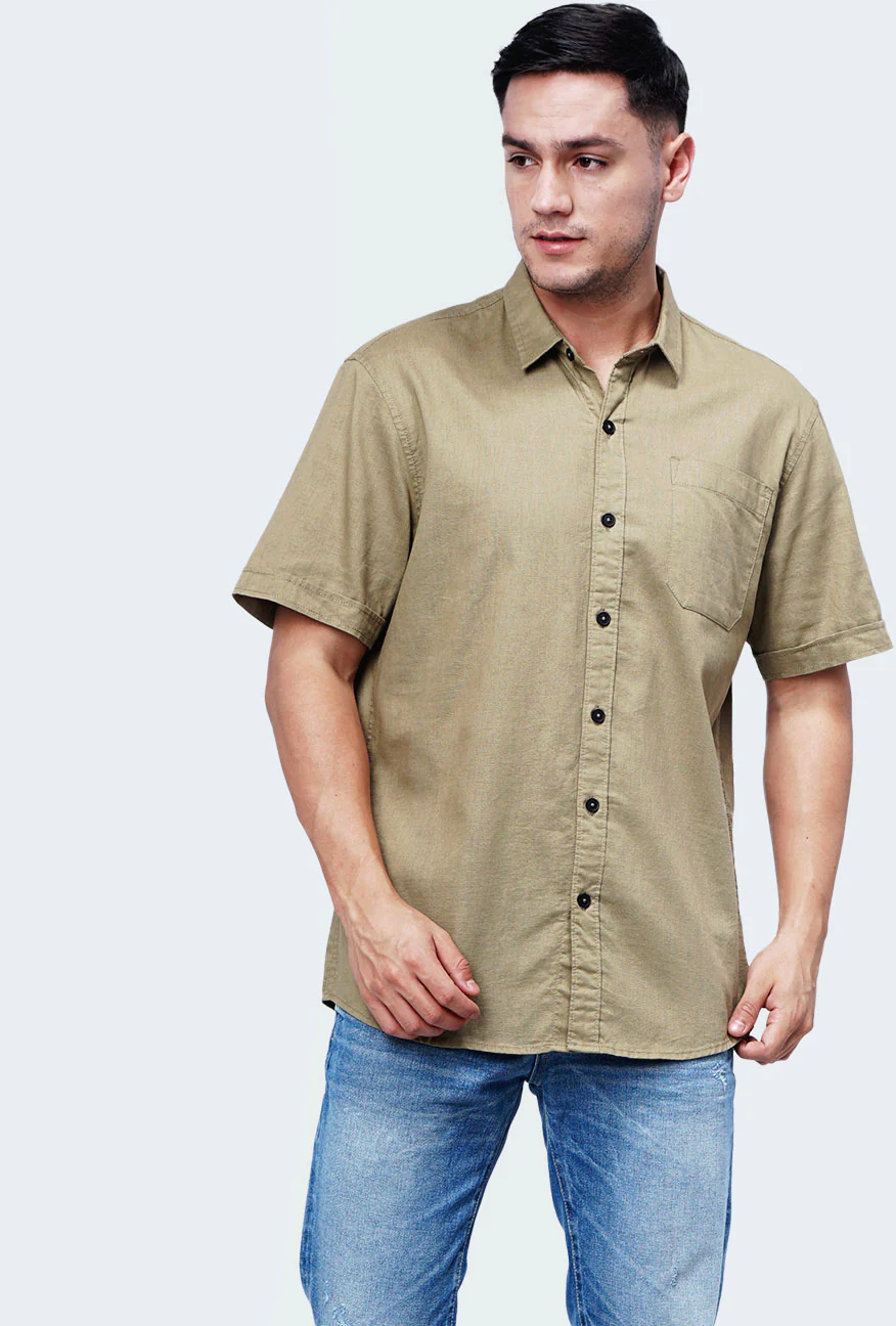 Kemeja Lengan Pendek Chula Olive Regular - Image 4