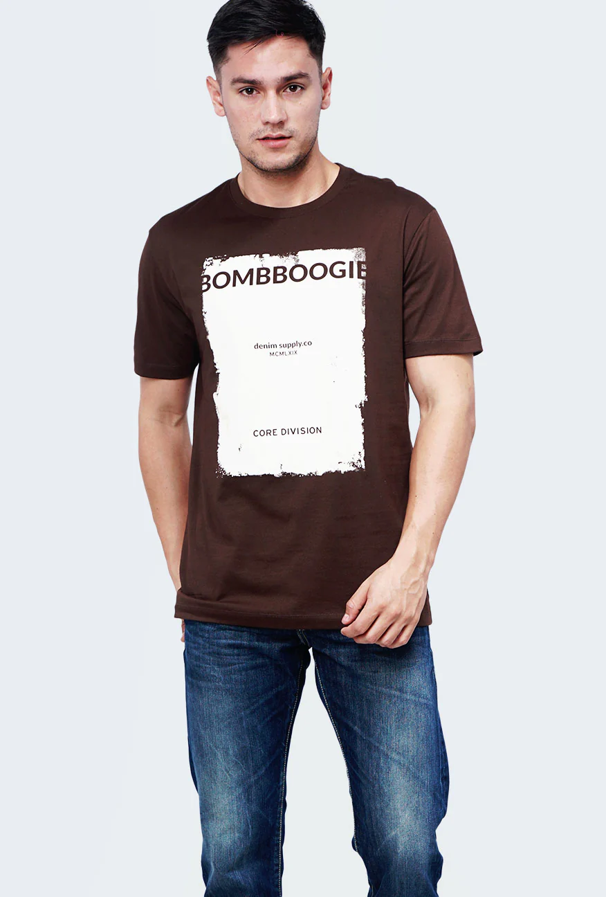T-Shirt Lengan Pendek Clivto Brown - Image 4