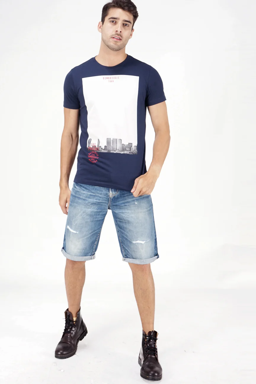 T-Shirt Lengan Pendek Coastal Dark Navy - Image 3