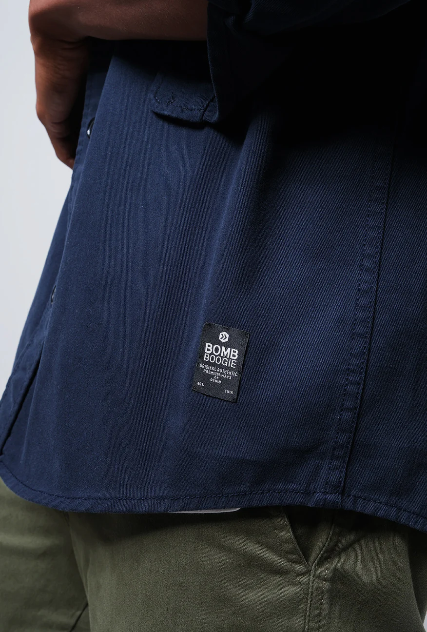 Kemeja Outer Lengan Panjang Saber Navy - Image 4