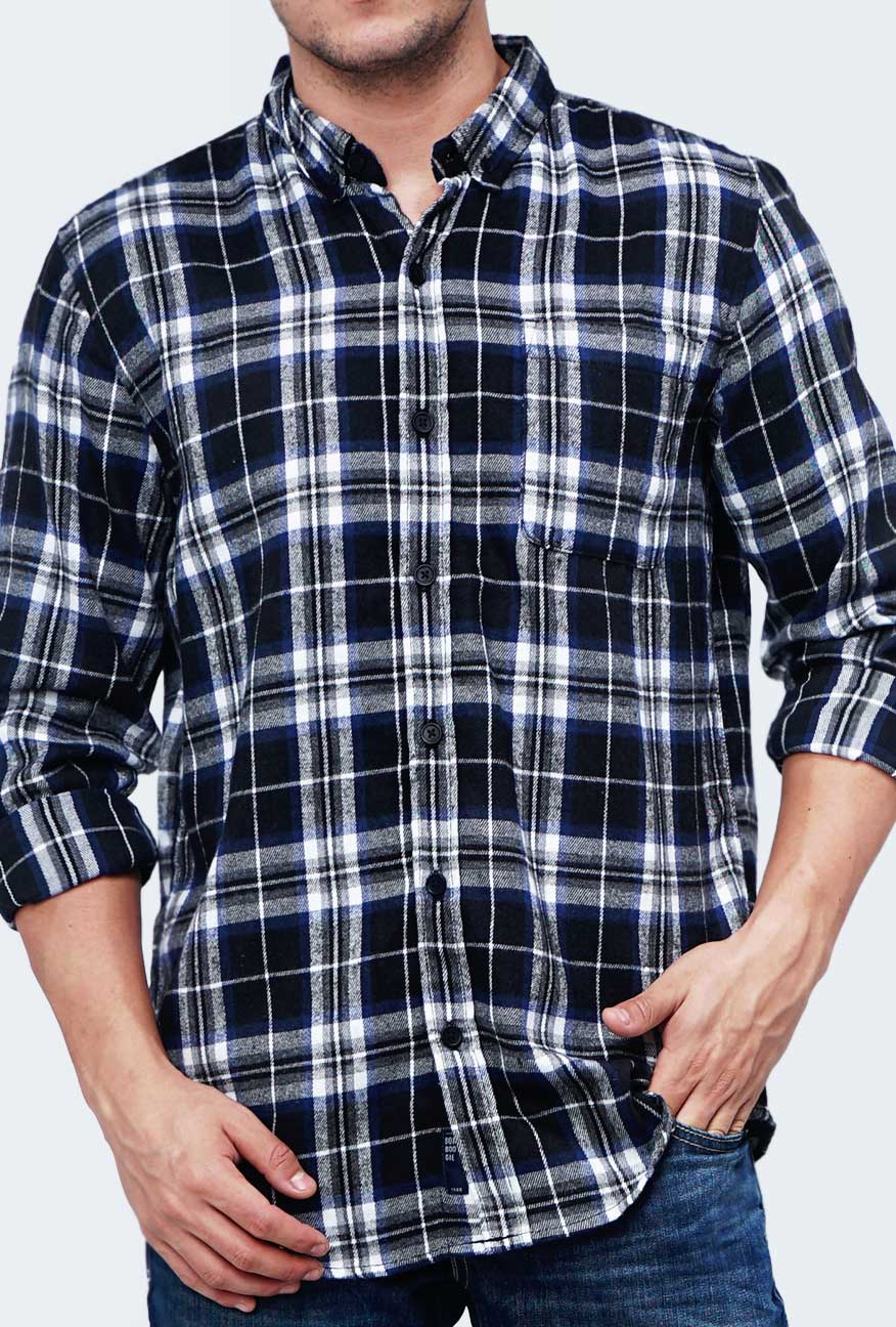 Kemeja Flanel Wincus Blue Navy Black - Image 2