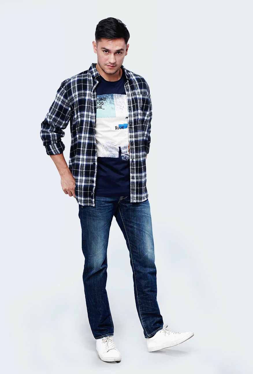 Kemeja Flanel Wincus Blue Navy Black - Image 4