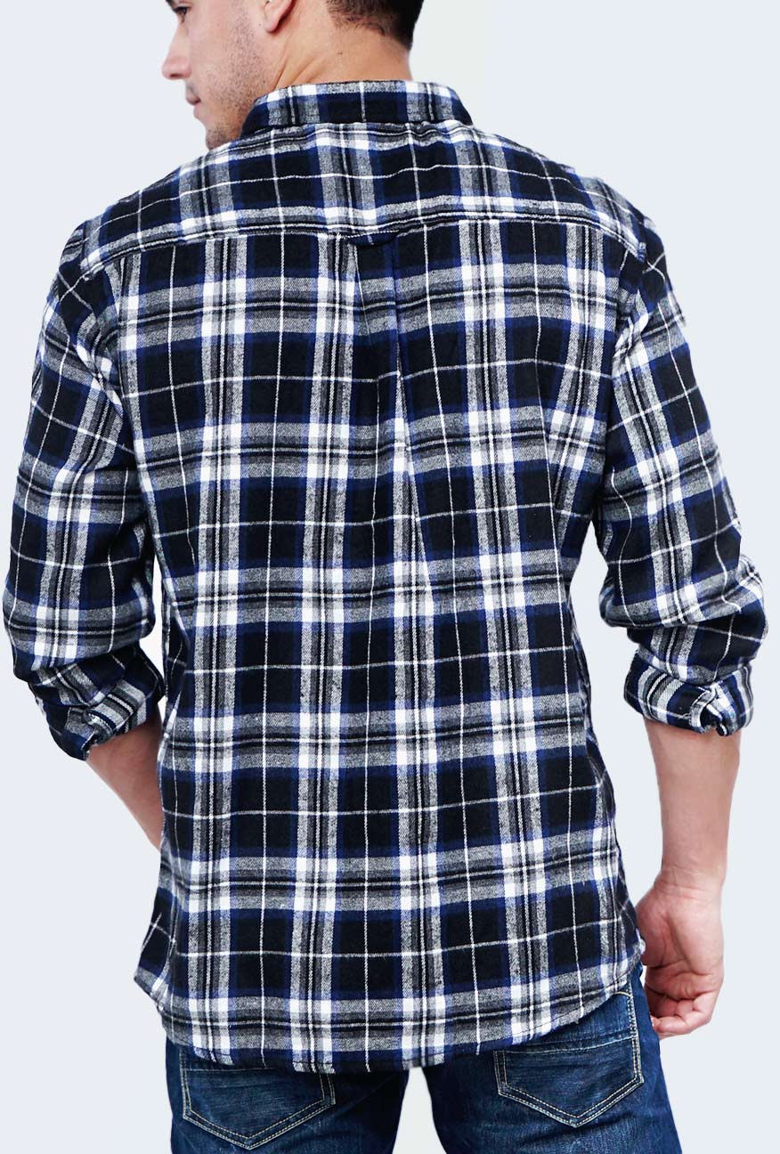 Kemeja Flanel Wincus Blue Navy Black - Image 6